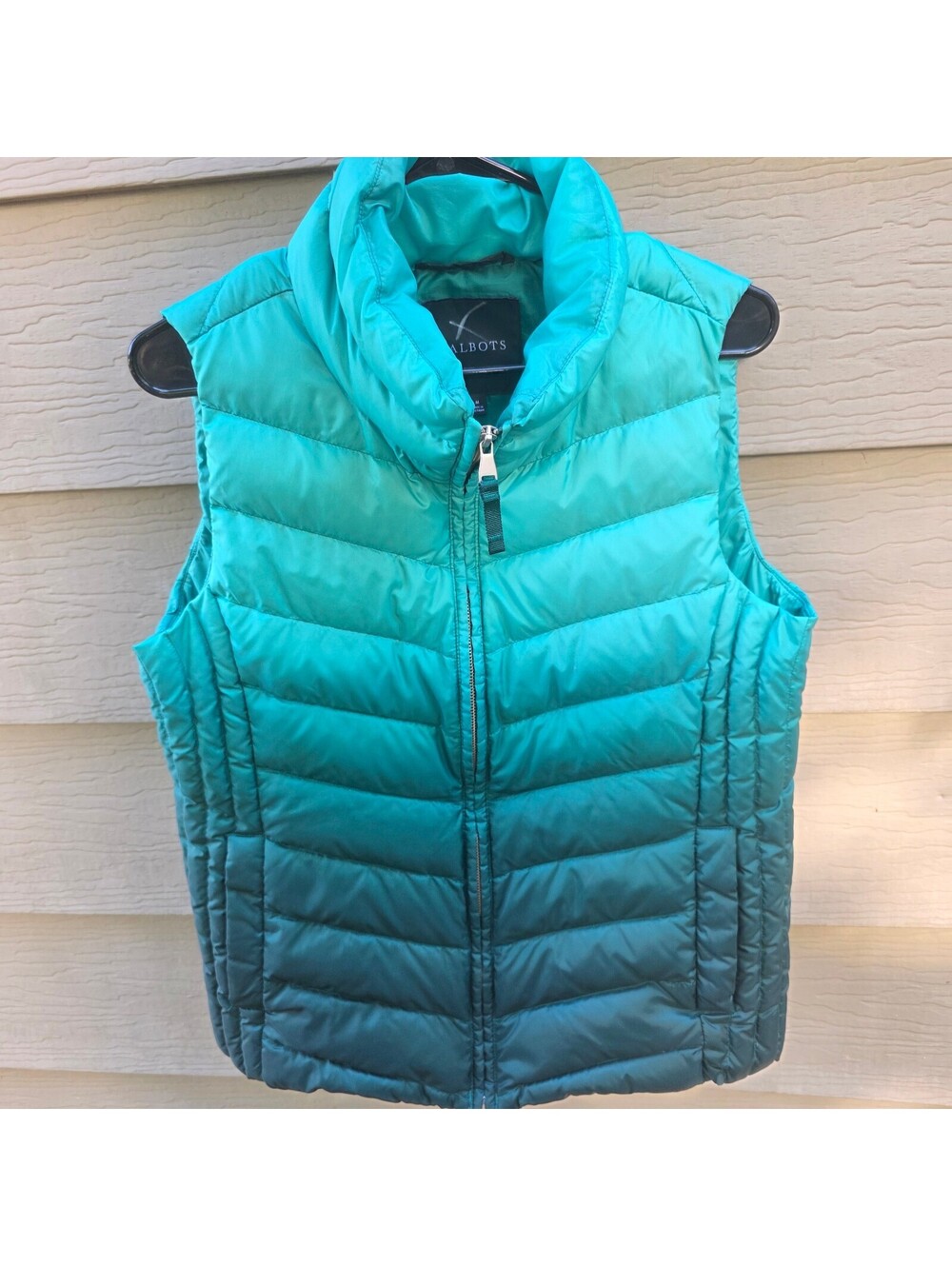 Wmn's Medium - Talbots Teal quilted puffer vest